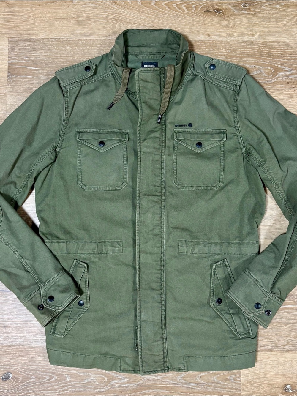 Diesel Field Military Men’s Large Jacket Olive Green J Vatel Embellished Vintage